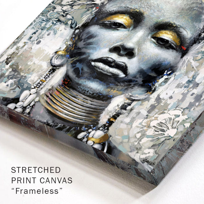 Abstract Afro american woman portrait painting