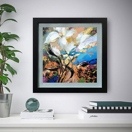 Dmitry Spiros abstract flowers with acrylic painting