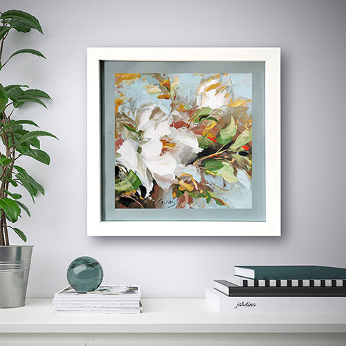 wall art abstract flowers avrylic painting with frame