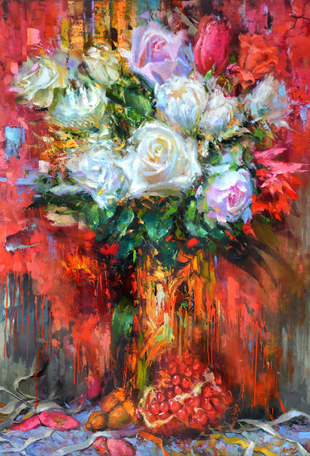 abstract flowers paintings