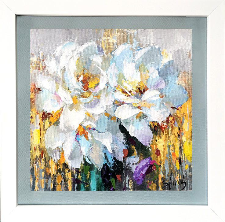 Abstract flowers acrylic painting