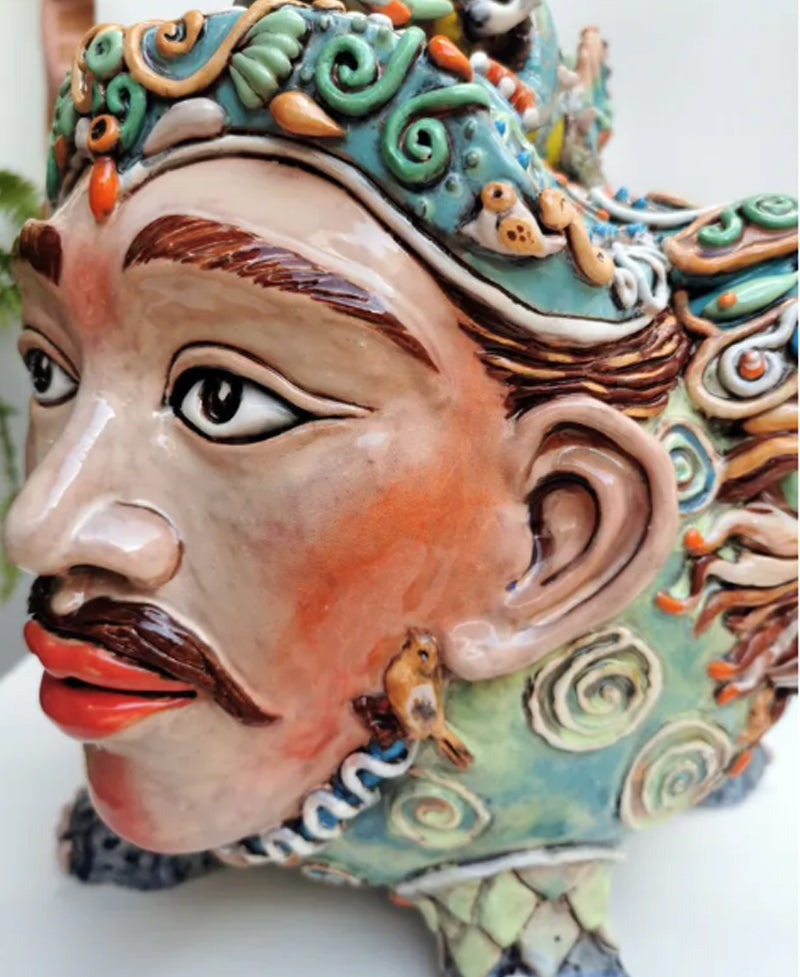 The Nexus — Ornamental Expressionism Ceramic Sculpture | Human-Animal Hybrid