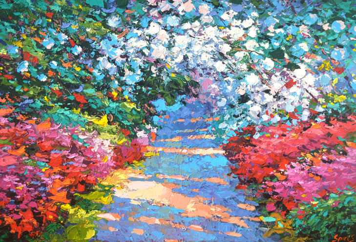 landscape abstract alley flowers