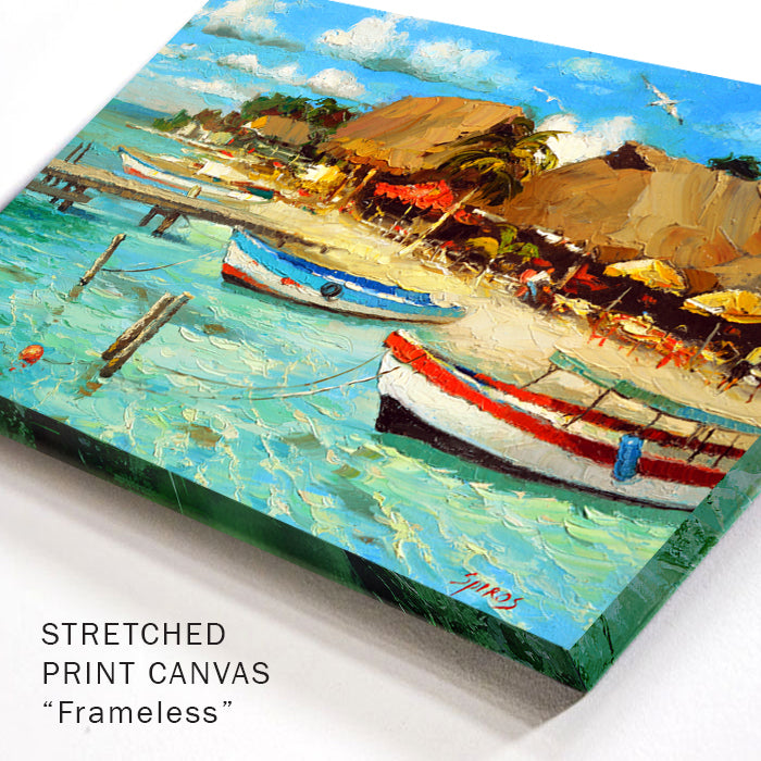 Seascape painting "Coastal cafe" painted by dmitry spiros