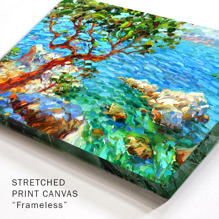 La vista de la bahía azul