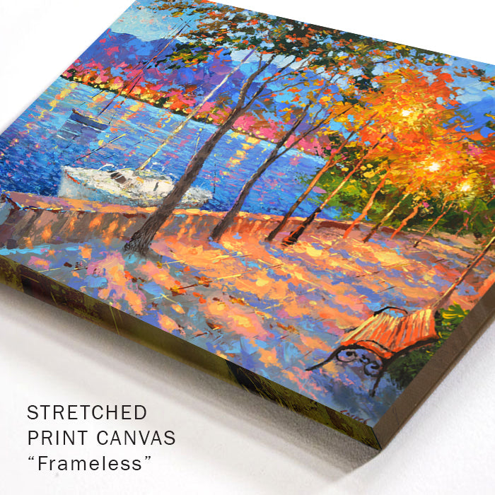 cityscape painting "Cityscape blue bay" painted by dmitry spiros