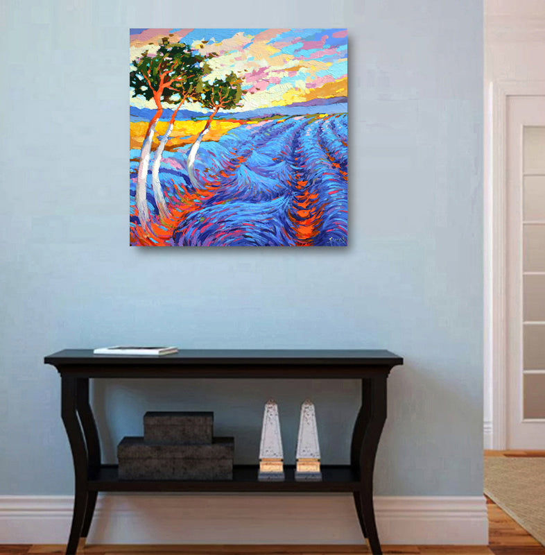 lavender field painting on canvas Dmitry Spiros