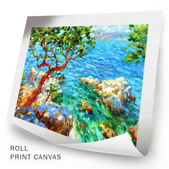 La vista de la bahía azul