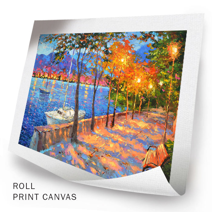 cityscape painting "Cityscape blue bay" painted by dmitry spiros