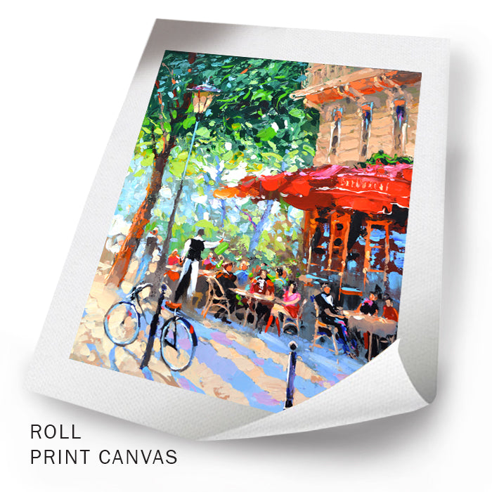 cityscape painting "At the parisian cafe" painted by dmitry spiros