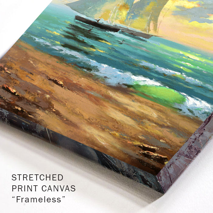 Seascape painting "Boats&sunset" painted by dmitry spiros