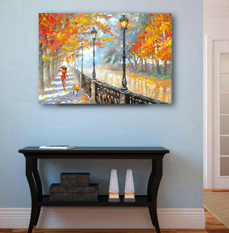 cityscape painting "Autumn" painted by dmitry spiros