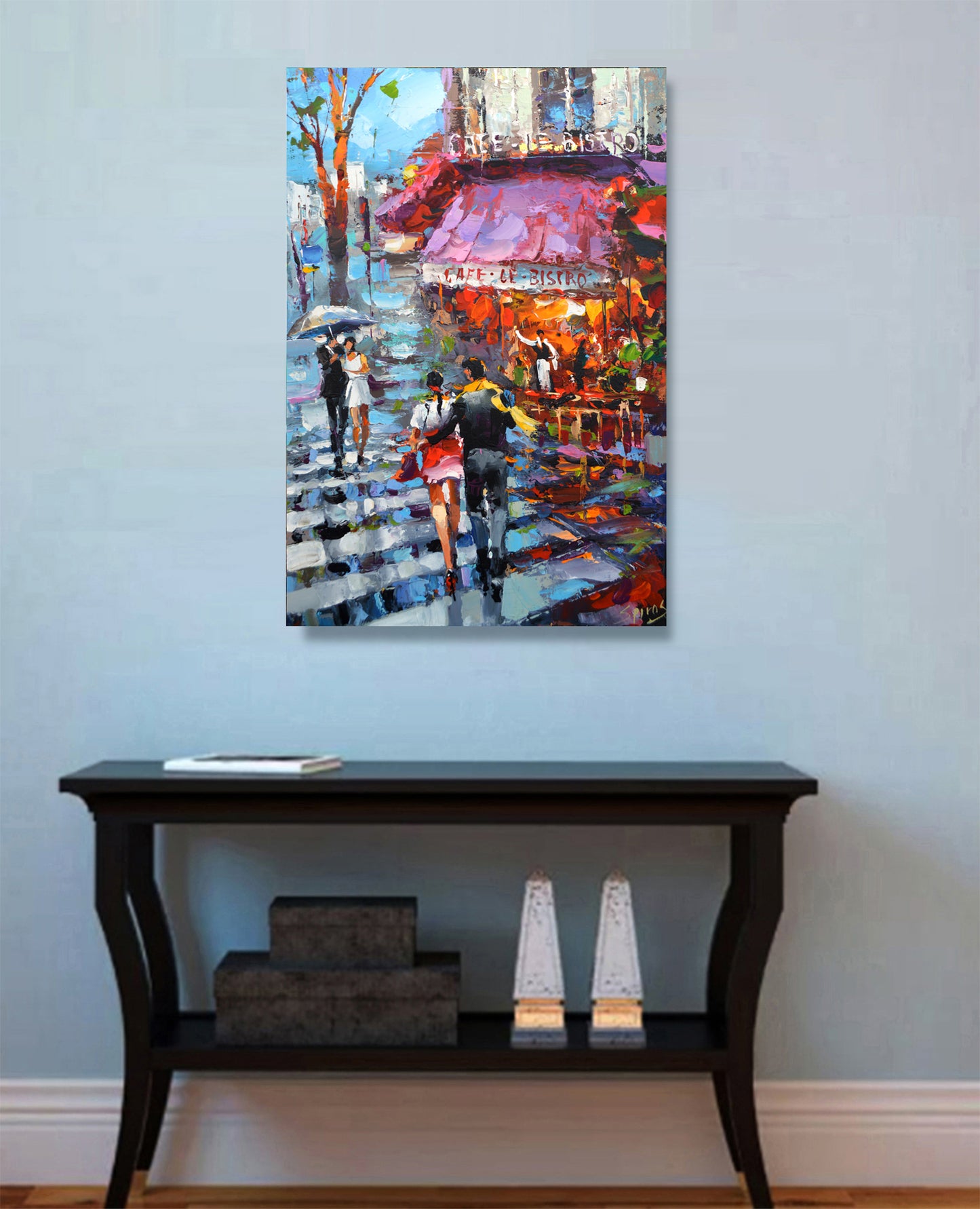 Cityscape couple in paris painting by Dmitry Spiros