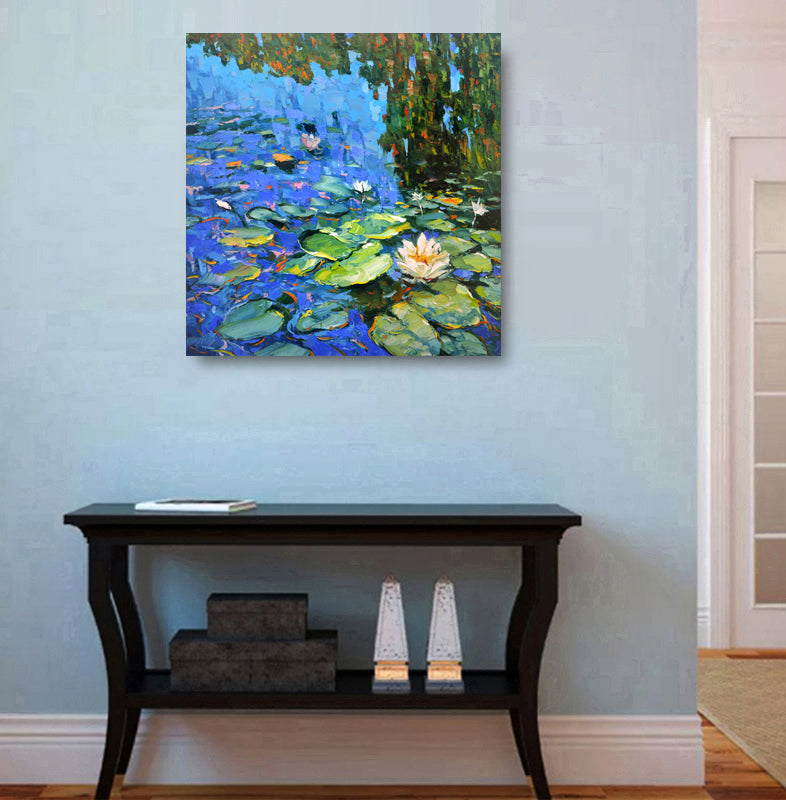 Lirios de agua en flor