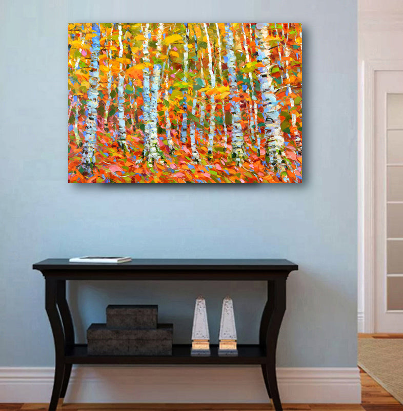 abstract painting "Autumn leaf fall" painted by dmitry spiros
