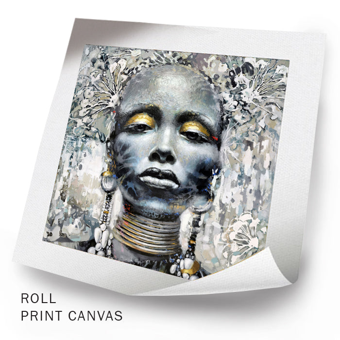 Abstract Afro american woman portrait painting