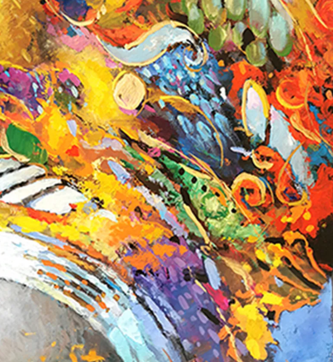 Abstract colorful texture detail from African woman portrait artwork