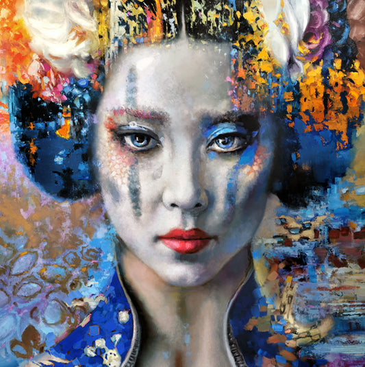 Abstract woman art painting titled Erico, featuring expressive forms, modern composition, and emotional feminine energy in a contemporary artistic style