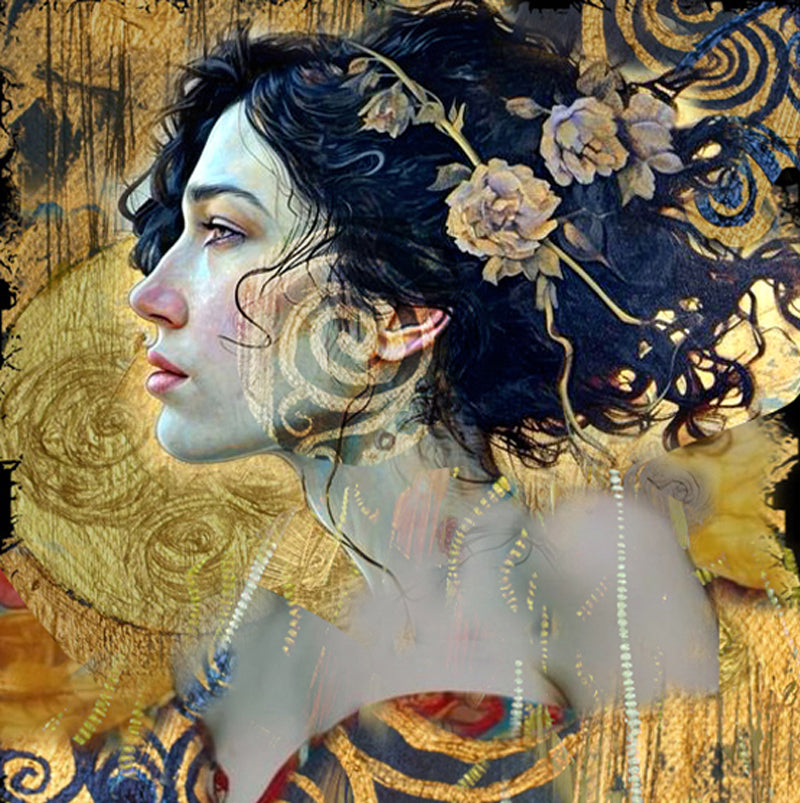 Contemporary female portrait painting from the Female Images series, featuring soft contrasts, expressive textures, and a refined modern artistic style