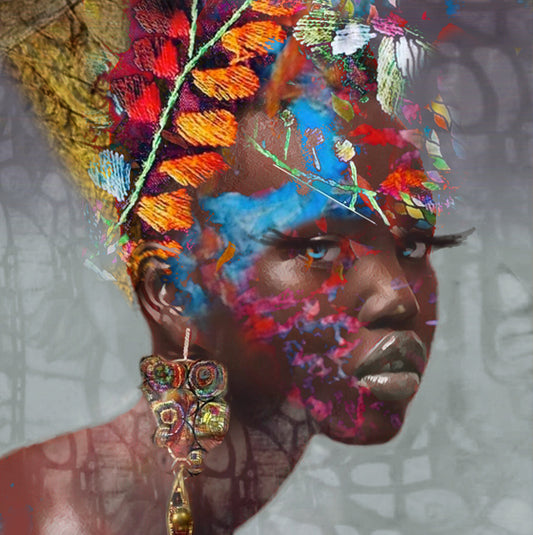 Expressive contemporary painting from the Female Images series featuring a modern female portrait with emotional depth, soft contrasts, and artistic brushstrokes, ideal for modern interior wall art and gallery-style decor