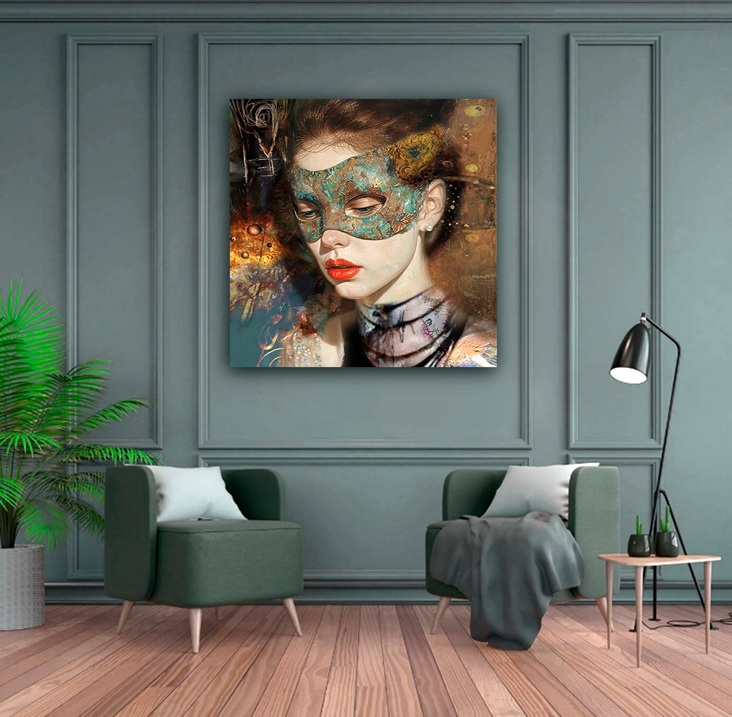 Female Portrait Painting On Canvas