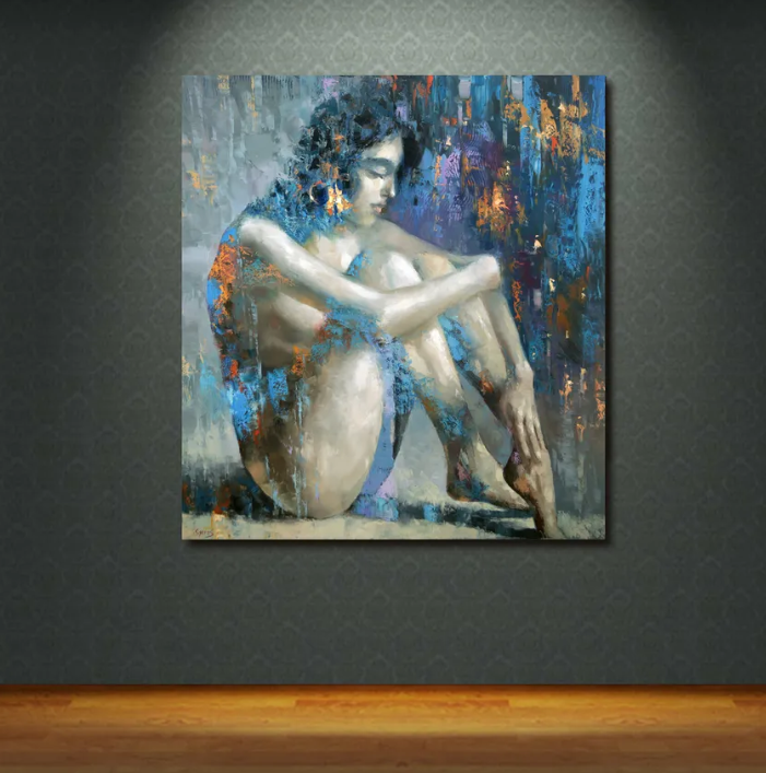 Spanish woman portrait canvas displayed in modern home decor