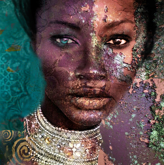 Expressive contemporary female portrait painting with emotional depth and modern artistic style