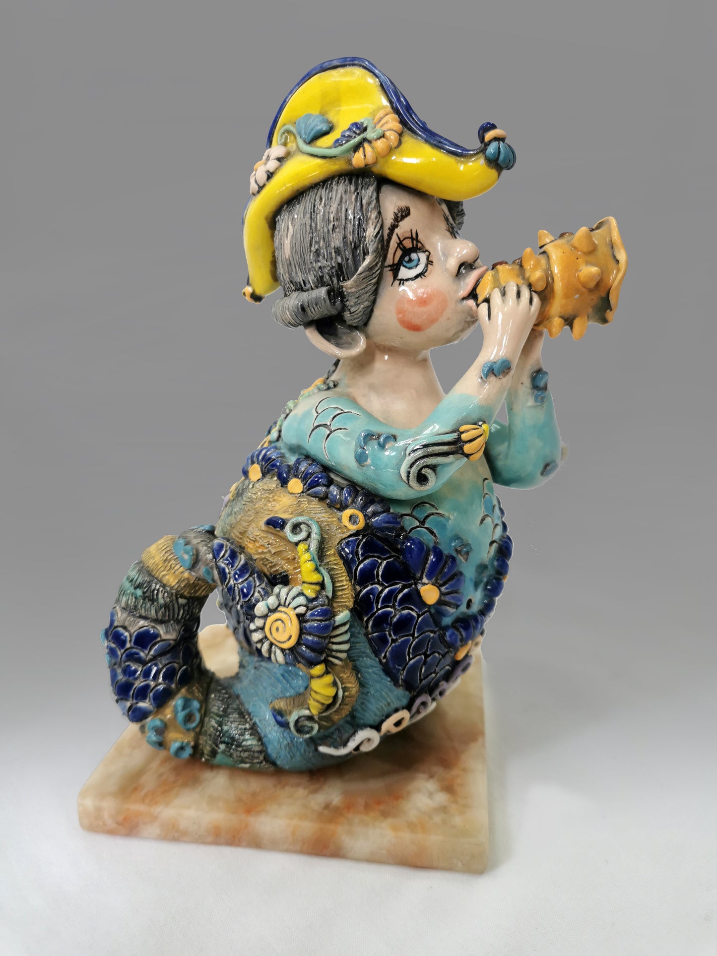 Merman — Original Ceramic & Onyx Sculpture (2019)