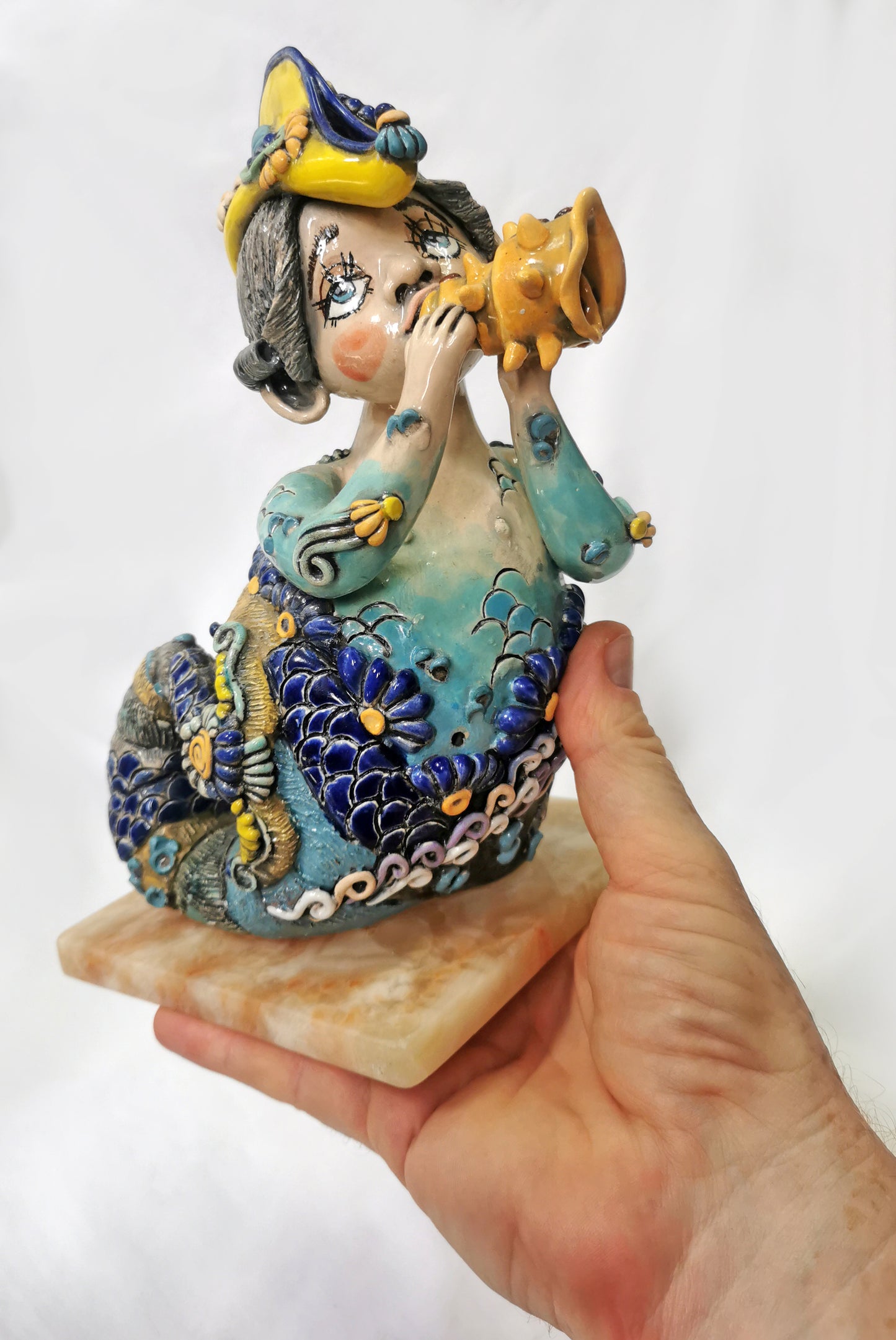 Merman — Original Ceramic & Onyx Sculpture (2019)