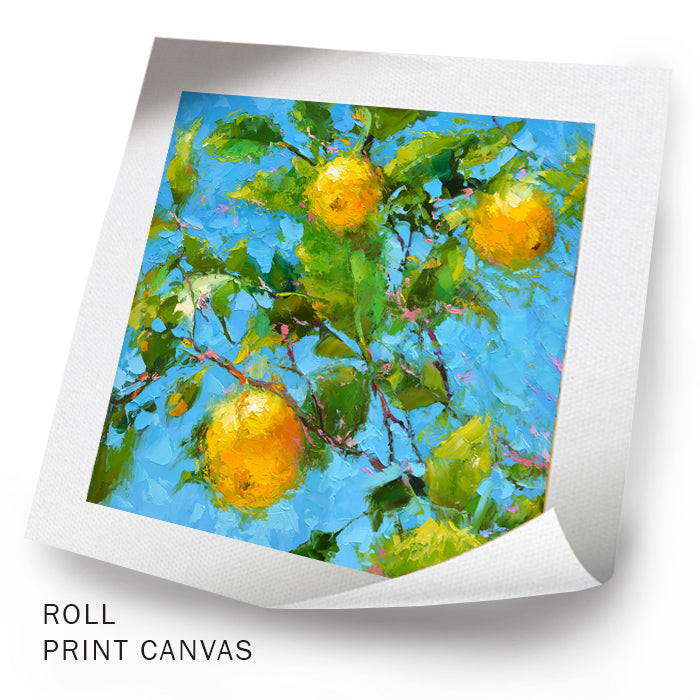 Yellow Lemons Branch painting on canvas