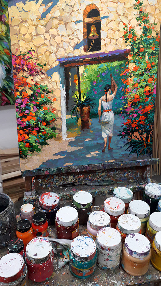 Mexican Girl with a Jug – Figurative Wall Art Painting