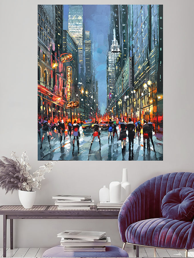 Nocturnal Metropolis – Original Contemporary Abstract Cityscape Painting | Dmitry Spiros