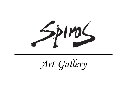 Authentic Dmitry Spiros signature confirming the originality of the abstract portrait artwork.