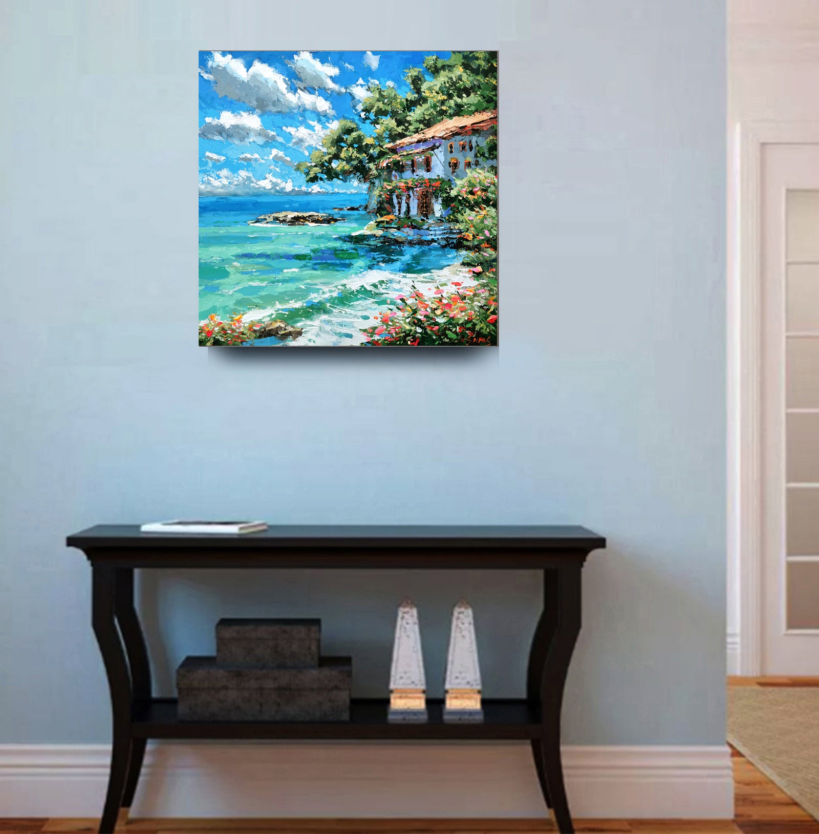 Original seascape and coastal painting by Dmitry Spiros – Quiet Bay