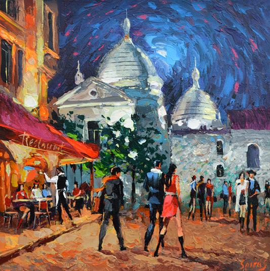 Cafe Montmartre at night