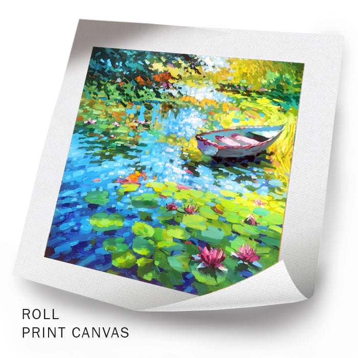 Pond with water lillies landscape Painting