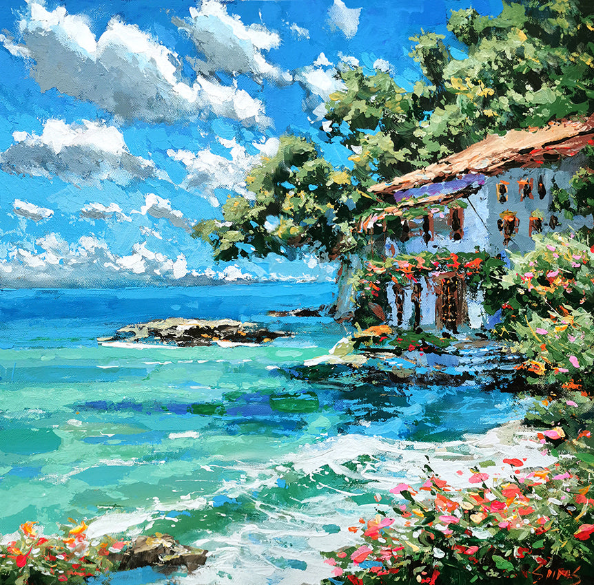 Original seascape and coastal painting by Dmitry Spiros – Quiet Bay