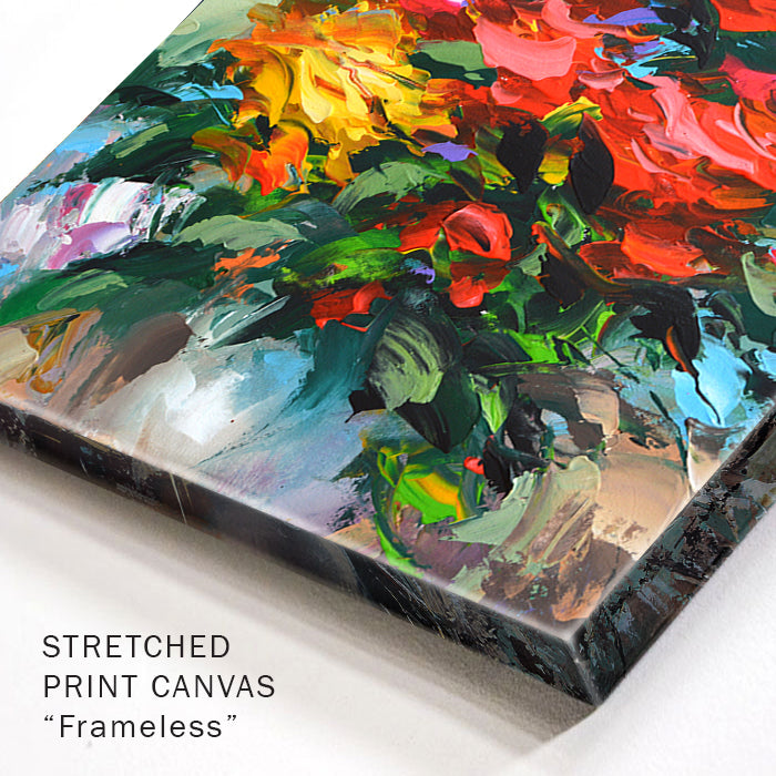 Textured brushstrokes in floral still life painting with yellow flowers