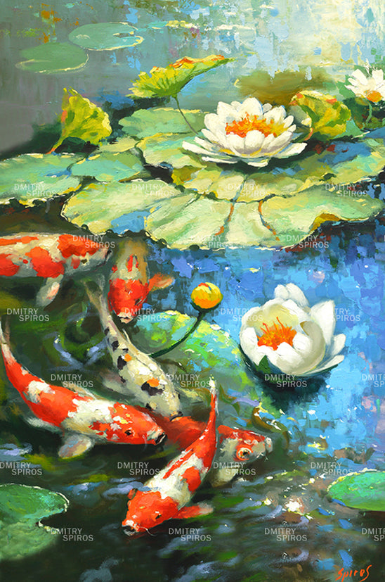 water lillies painting by Dmitry Spiros