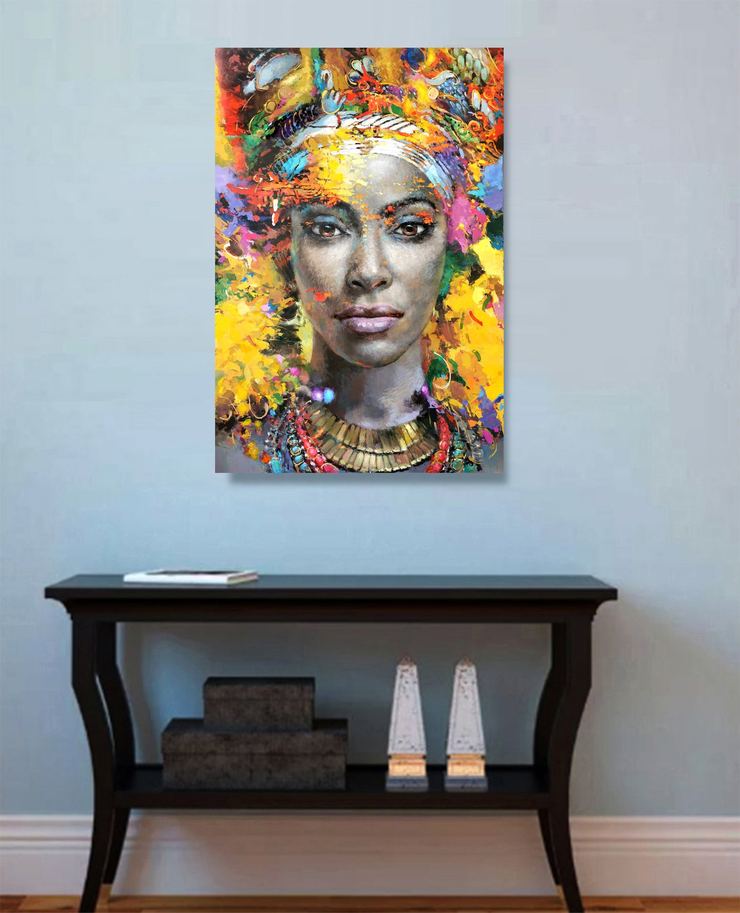 african woman face portrait painting on canvas