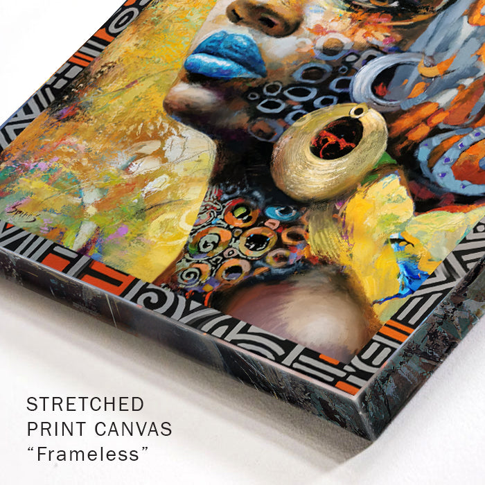 afro american woman face abstract painting