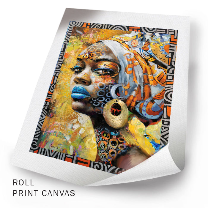 afro american woman face abstract painting