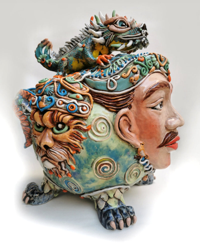 The Nexus — Ornamental Expressionism Ceramic Sculpture | Human-Animal Hybrid