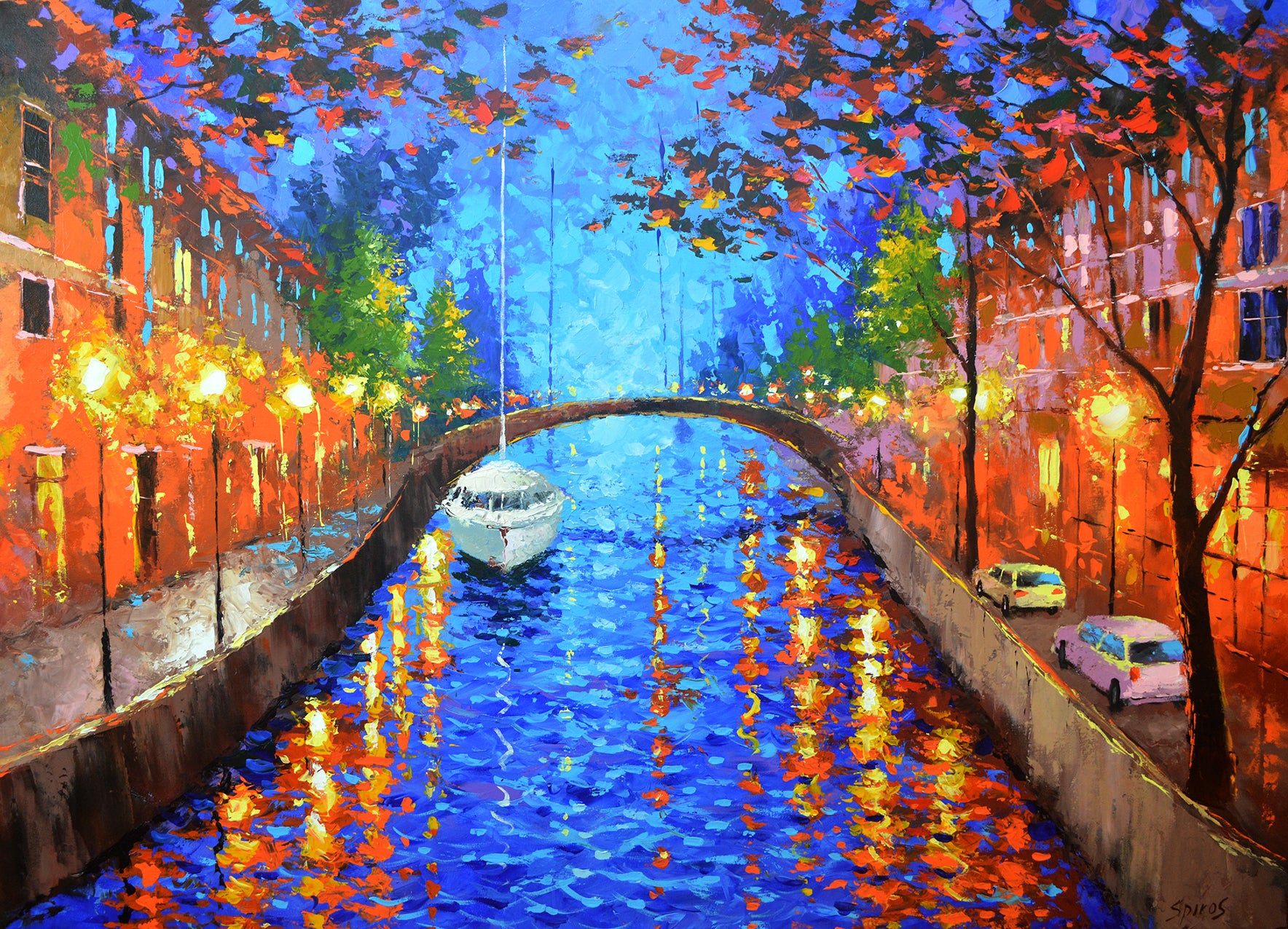 Seaside Cityscape With Ocean View Oil Painting I Dmitry Spiros Gallery