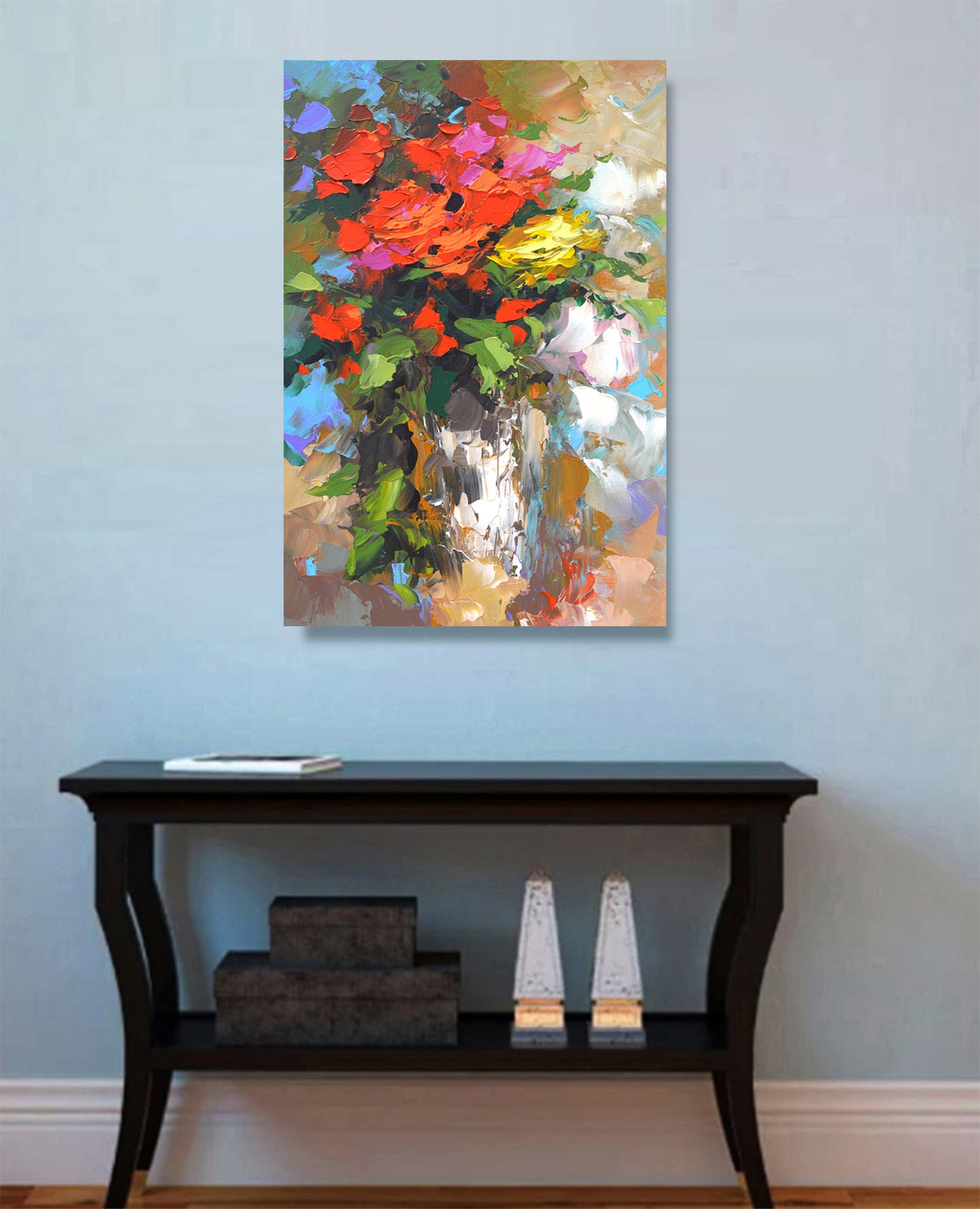 roses flowers painting on canvas