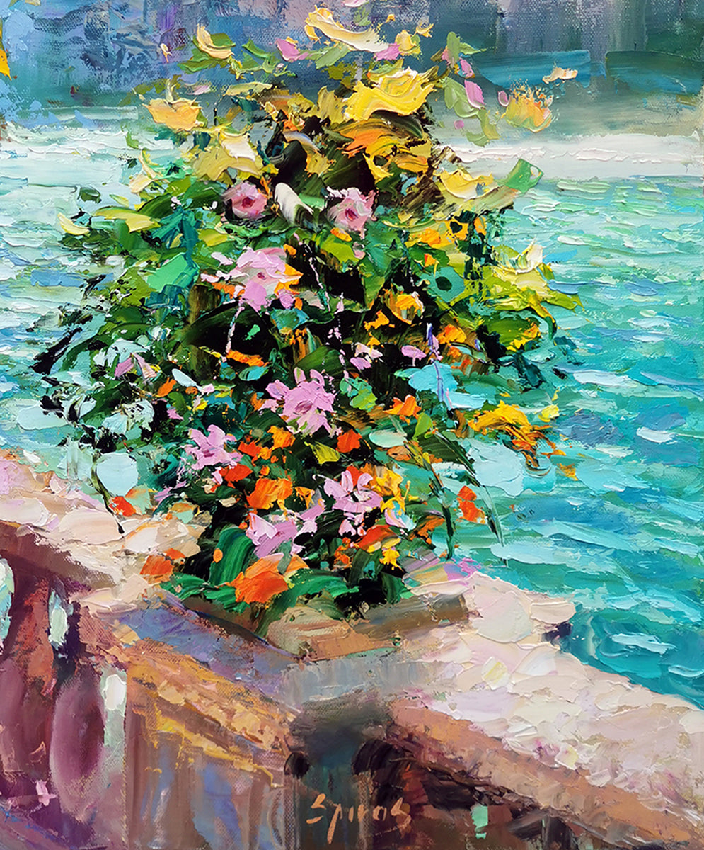 Original Painting "Italian Noon lake Como" for Sale | Dmitry Spiros