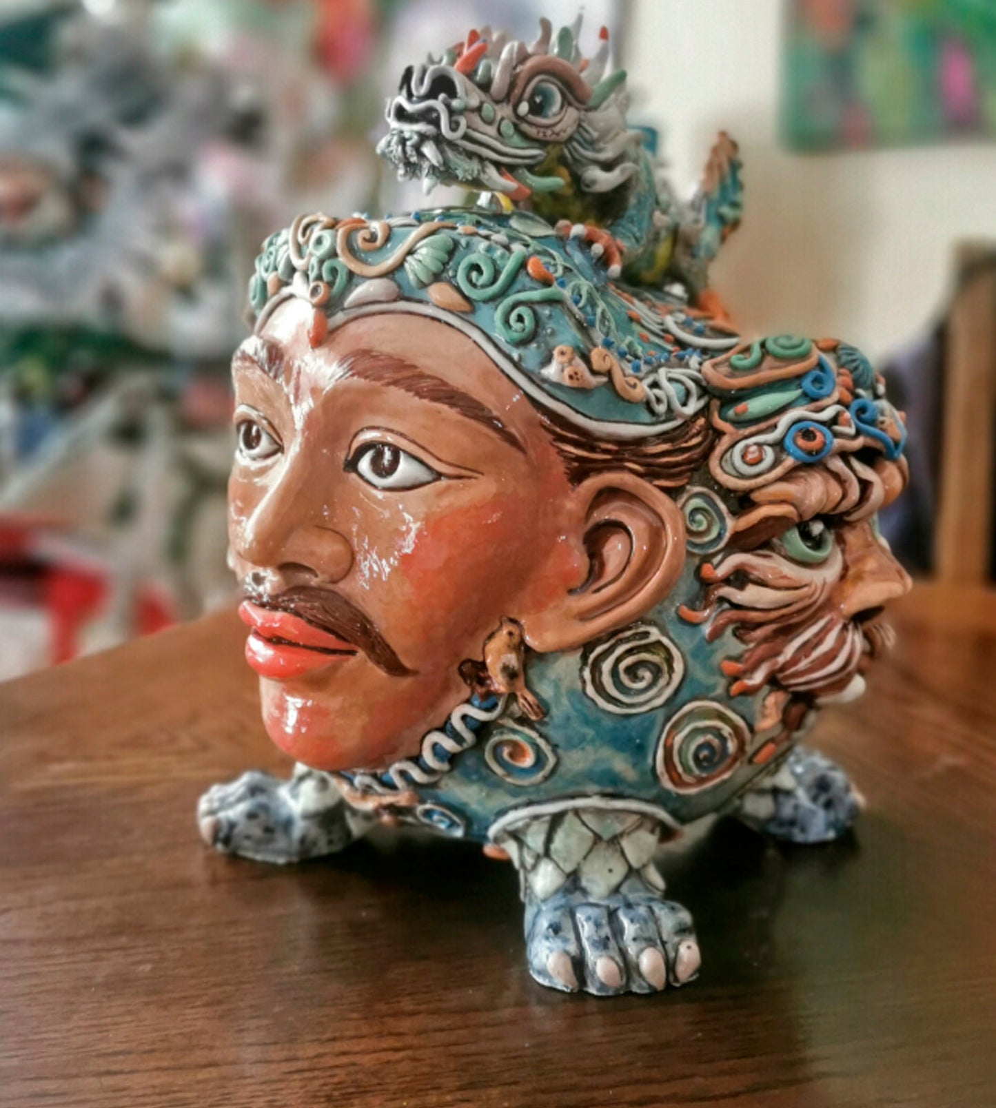 The Nexus — Ornamental Expressionism Ceramic Sculpture | Human-Animal Hybrid