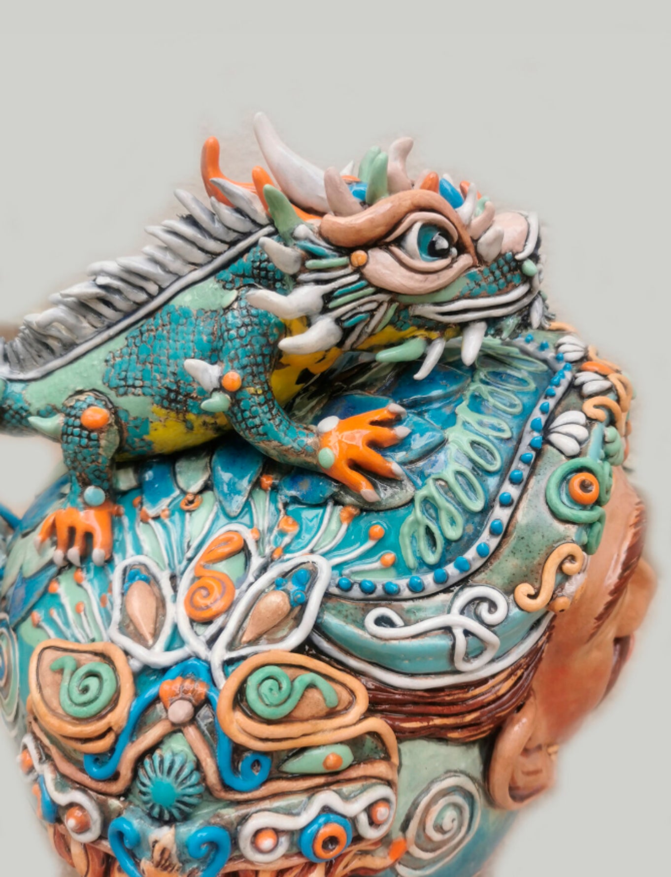 The Nexus — Ornamental Expressionism Ceramic Sculpture | Human-Animal Hybrid