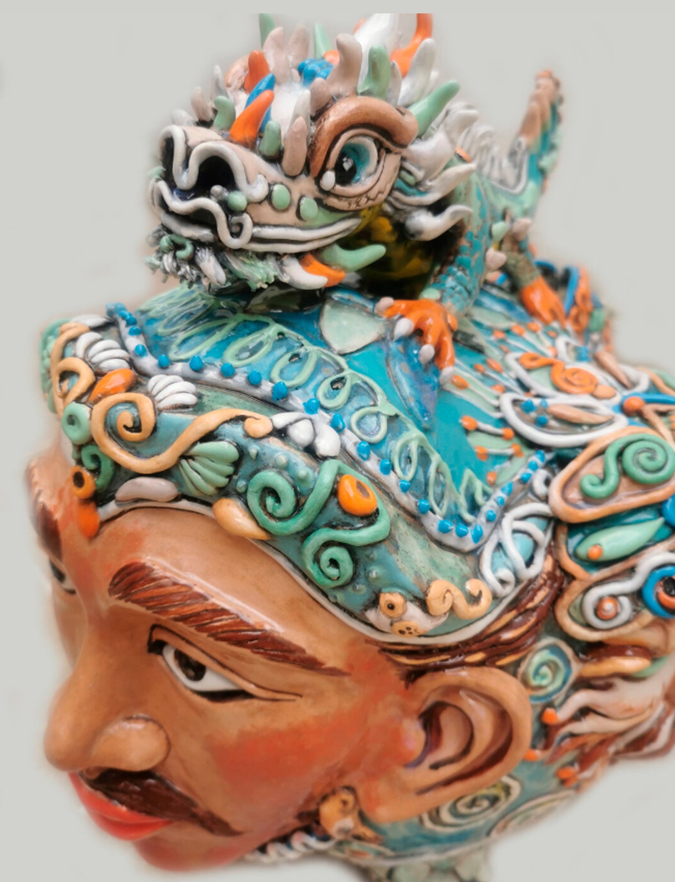 The Nexus — Ornamental Expressionism Ceramic Sculpture | Human-Animal Hybrid