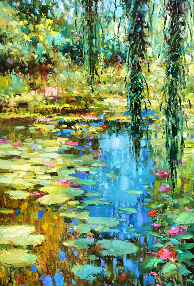 An Overgrown Pond - original oil painting by Dmitry Spiros